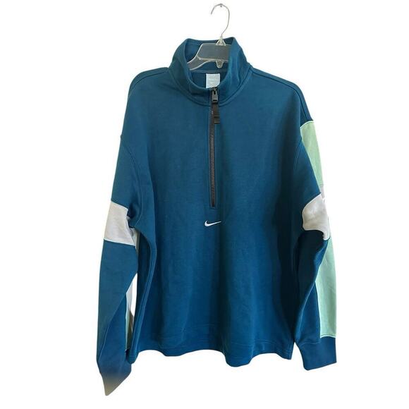 DRAKE X NIKE Nocta tech fleece 1/2 Zip Pullover size Medium Color: Teal - Picture 1 of 13